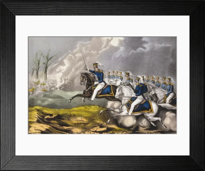 Framed Print : The brilliant charge of Capt. May--At the Battle of Resaca d Framed Print : The brilliant charge of Capt. May--At the Battle of Resaca d