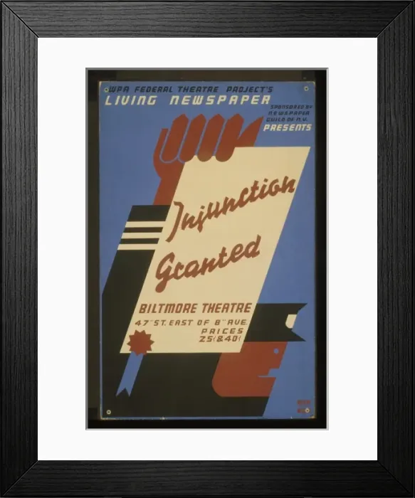 Framed Print : WPA Federal Theatre Projects Living Newspaper, sponsored by Framed Print : WPA Federal Theatre Projects Living Newspaper, sponsored by