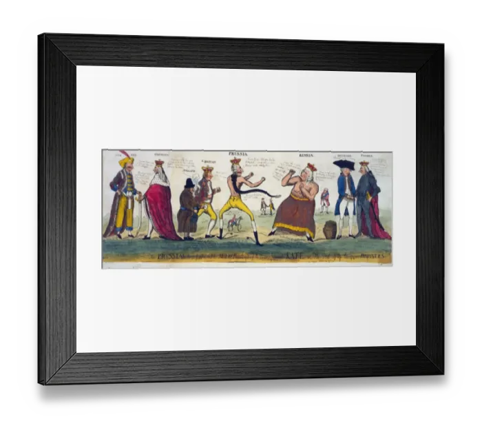 Framed Print : The Prussian prize-fighter and his allies attempting to tame Framed Print : The Prussian prize-fighter and his allies attempting to tame