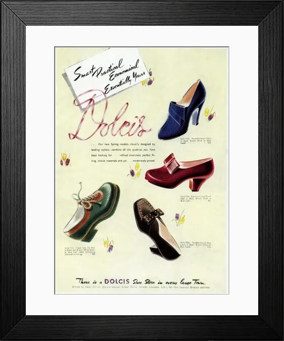 Framed Print : Advert for Dolcis shoes 1942 Framed Print : Advert for Dolcis shoes 1942