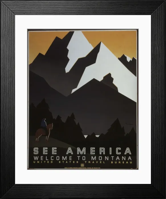 Framed Print : See America Welcome to Montana Framed Print : See America Welcome to Montana
