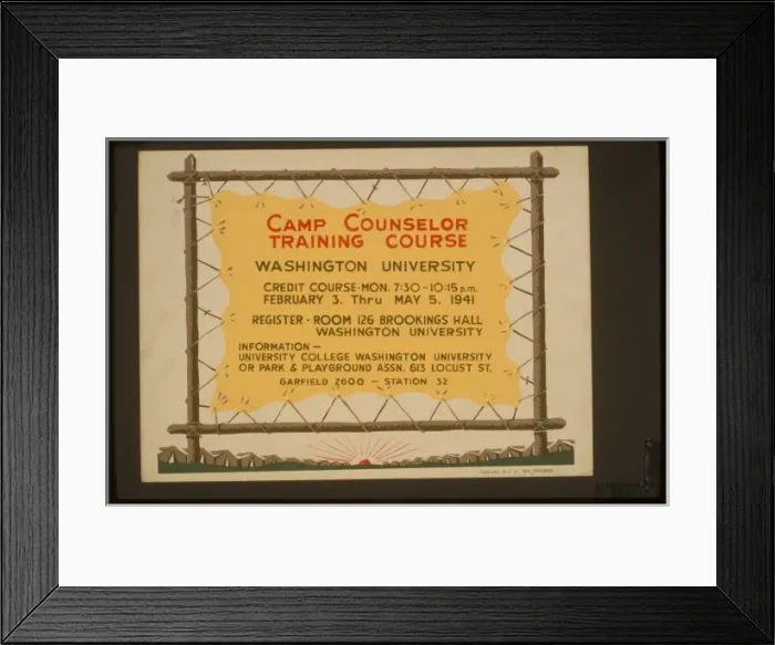 Framed Print : Camp counselor training course, Washington University Framed Print : Camp counselor training course, Washington University