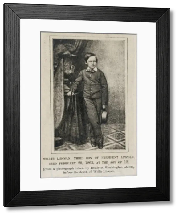 Framed Print : Willie Lincoln, third son of President Lincoln. Died Februar Framed Print : Willie Lincoln, third son of President Lincoln. Died Februar