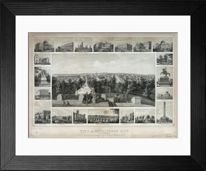 Framed Print : View of Washington City and Georgetown Framed Print : View of Washington City and Georgetown