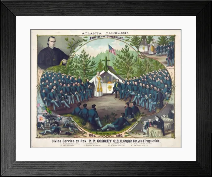Framed Print : Atlanta campaign. Army of the Cumberland. Divine service by Framed Print : Atlanta campaign. Army of the Cumberland. Divine service by