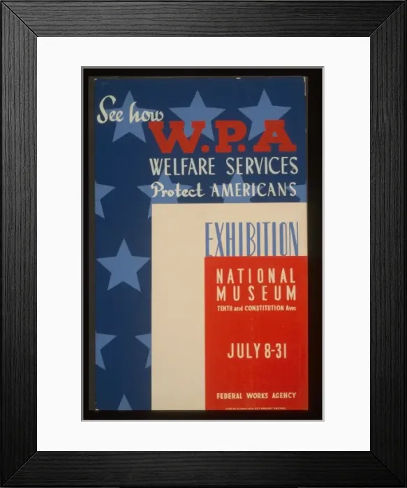 Framed Print : See how WPA welfare services protect Americans Exhibition Na Framed Print : See how WPA welfare services protect Americans Exhibition Na