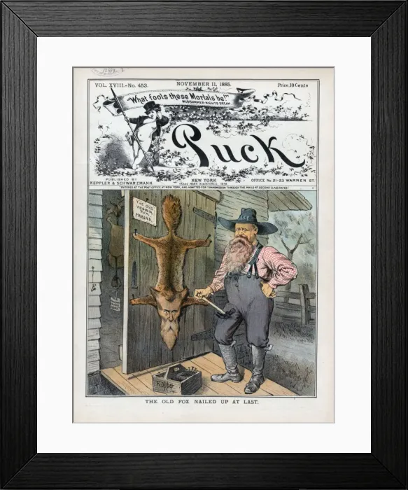 Framed Print : The old fox nailed up at last Framed Print : The old fox nailed up at last