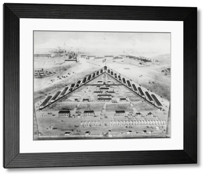 Framed Print : Birds eye view of Lincoln U. S. General Hospital, Washington Framed Print : Birds eye view of Lincoln U. S. General Hospital, Washington
