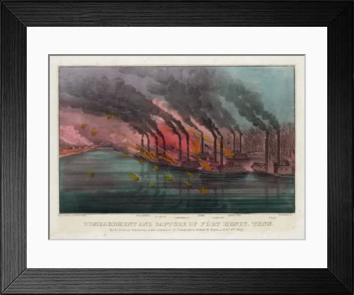 Framed Print : Bombardment and capture of Fort Henry, Tenn. : By the federal Framed Print : Bombardment and capture of Fort Henry, Tenn. : By the federal