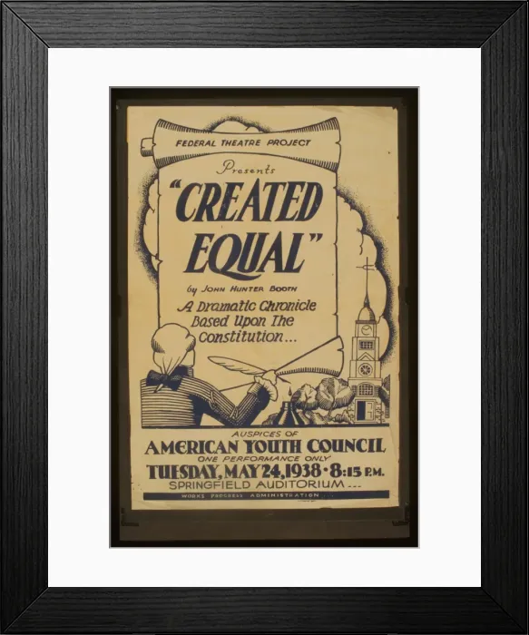 Framed Print : Federal Theatre Project presents Created equal by John Hunte Framed Print : Federal Theatre Project presents Created equal by John Hunte