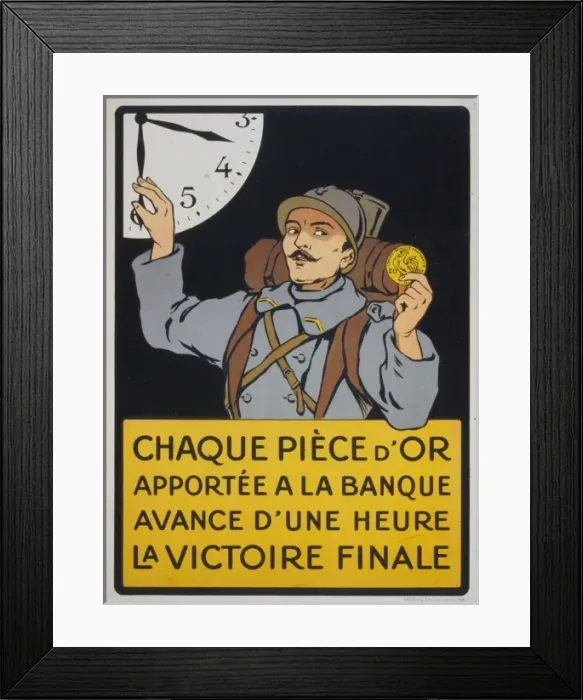 Framed Print : Chaque piece d or apporte ?a banque avance d une heure la Chaque piece d or apporte ?&#xd82ca banque avance d une heure la