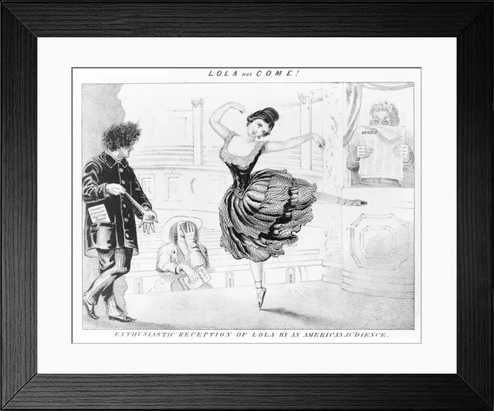 Framed Print : Lola has come! Enthusiastic reception of Lola by American au Framed Print : Lola has come! Enthusiastic reception of Lola by American au