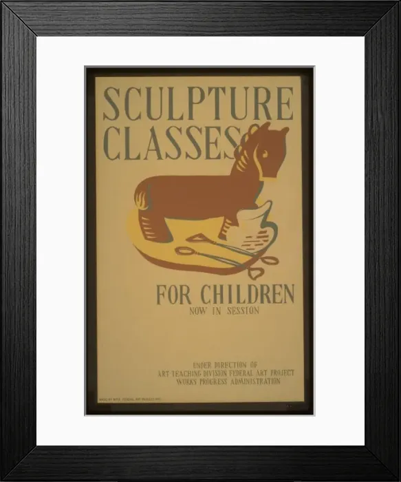 Framed Print : Sculpture classes for children now in session Under directio Framed Print : Sculpture classes for children now in session Under directio