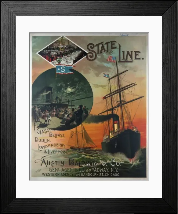 Framed Print : State Line--For Glasgow, Belfast, Dublin, Londonderry & Live Framed Print : State Line--For Glasgow, Belfast, Dublin, Londonderry & Live