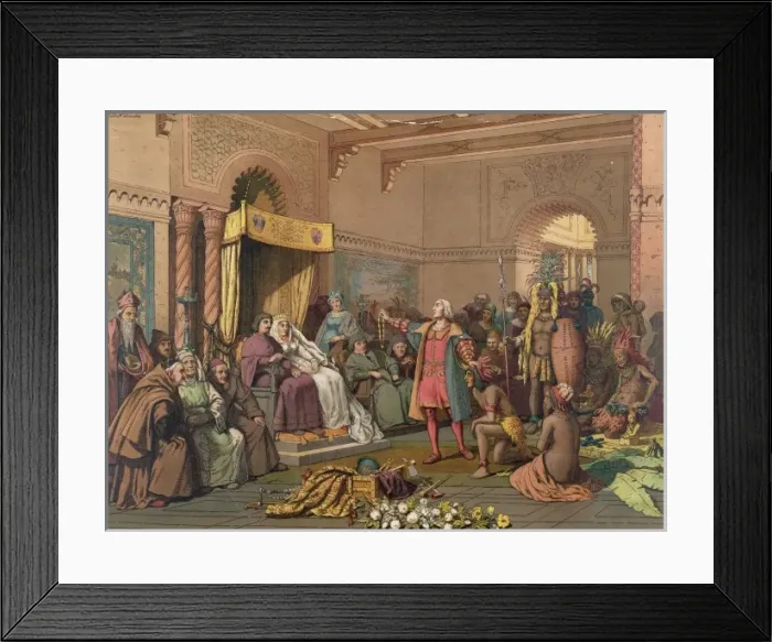 Framed Print : Columbus at the court of Barcelona Framed Print : Columbus at the court of Barcelona