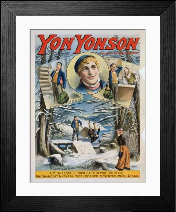 Framed Print : Yon Yonson, direction of Thall & Kennedy. A Minnesota lumber Framed Print : Yon Yonson, direction of Thall & Kennedy. A Minnesota lumber