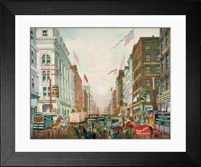 Framed Print : A glimpse of New Yorks dry goods district Framed Print : A glimpse of New Yorks dry goods district