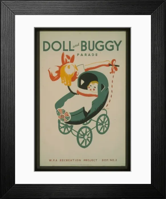 Framed Print : Doll and buggy parade - WPA recreation project, Dist. No. 2 Framed Print : Doll and buggy parade - WPA recreation project, Dist. No. 2
