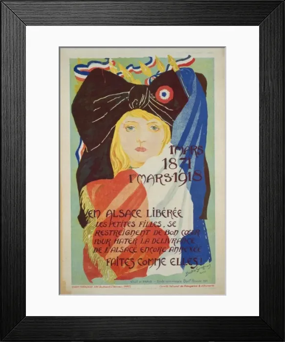Framed Print : 1er mars, 1871, 1er mars, 1918. En Alsace liberee les petite Framed Print : 1er mars, 1871, 1er mars, 1918. En Alsace liberee les petite