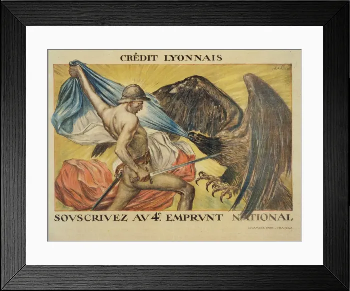 Framed Print : Credit Lyonnais. Souscrivez au 4e Emprunt National Framed Print : Credit Lyonnais. Souscrivez au 4e Emprunt National