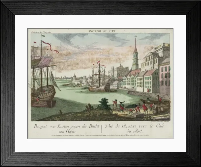 Framed Print : View of Boston. Prospect von Boston gegen der Bucht am Hasen Framed Print : View of Boston. Prospect von Boston gegen der Bucht am Hasen