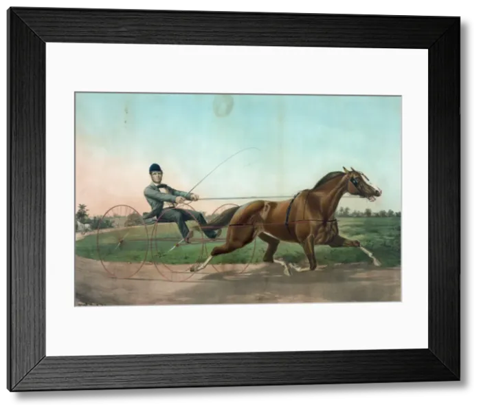Framed Print : Celebrated pacing mare Pocahontas, driven by James McMann es Framed Print : Celebrated pacing mare Pocahontas, driven by James McMann es