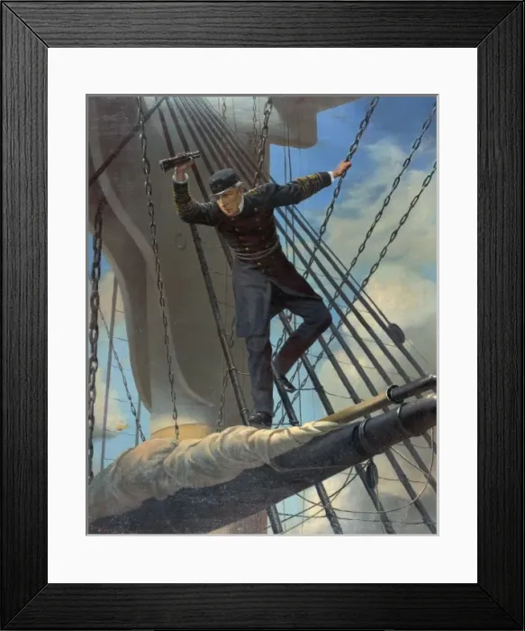 Framed Print : Lashed to the shrouds. Farragut passing the forts at Mobile Framed Print : Lashed to the shrouds. Farragut passing the forts at Mobile