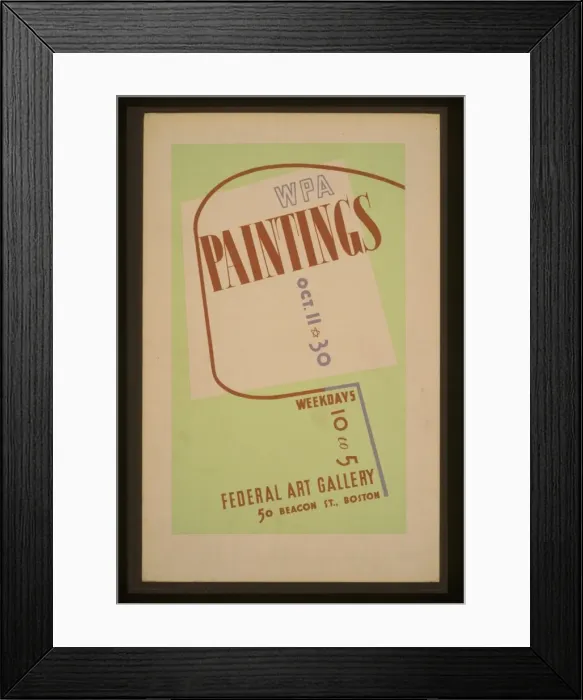 Framed Print : WPA paintings, Federal Art Gallery, 50 Beacon St. Boston Framed Print : WPA paintings, Federal Art Gallery, 50 Beacon St. Boston