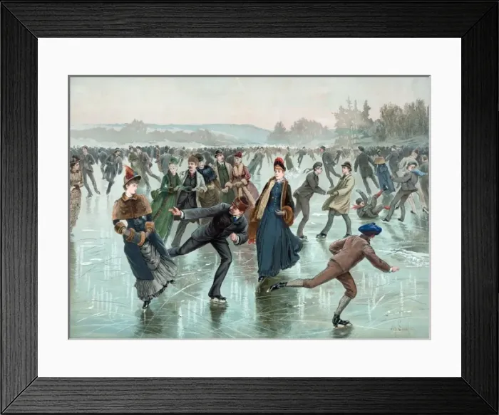 Framed Print : Skating. Date c1885 Framed Print : Skating. Date c1885