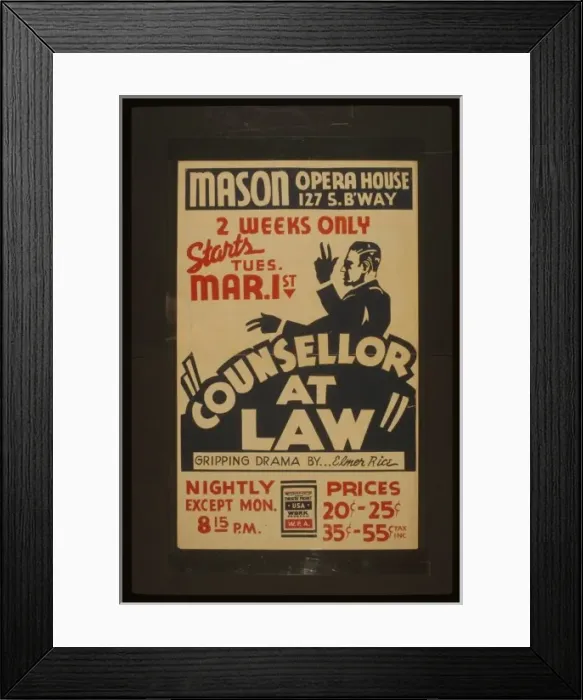 Framed Print : Counsellor at law Gripping drama by... Elmer Rice Counsellor Framed Print : Counsellor at law Gripping drama by... Elmer Rice Counsellor