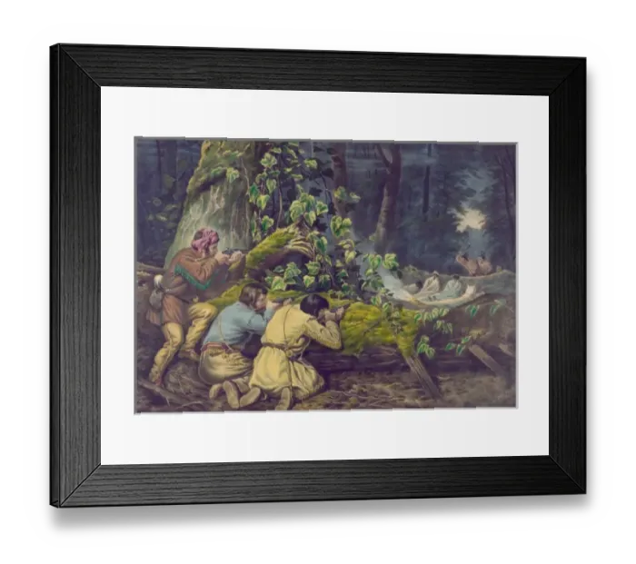 Framed Print : American frontier life: the hunters stratagem Framed Print : American frontier life: the hunters stratagem