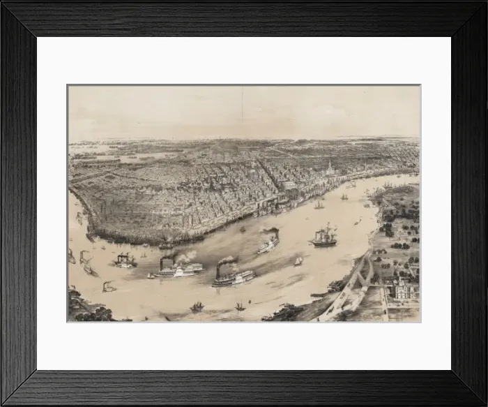 Framed Print : Birds eye view of New-Orleans Framed Print : Birds eye view of New-Orleans