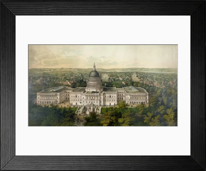 Framed Print : Panoramic view of Washington City from the new dome of the C Framed Print : Panoramic view of Washington City from the new dome of the C
