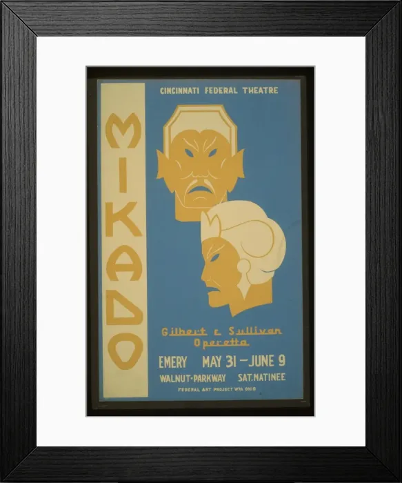 Framed Print : Cincinnati Federal Theatre presents Mikado a Gilbert & Sulli Framed Print : Cincinnati Federal Theatre presents Mikado a Gilbert & Sulli