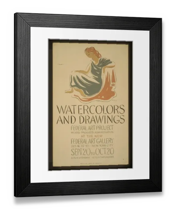 Framed Print : Watercolors and drawings, Federal Art Project, Works Progres Framed Print : Watercolors and drawings, Federal Art Project, Works Progres