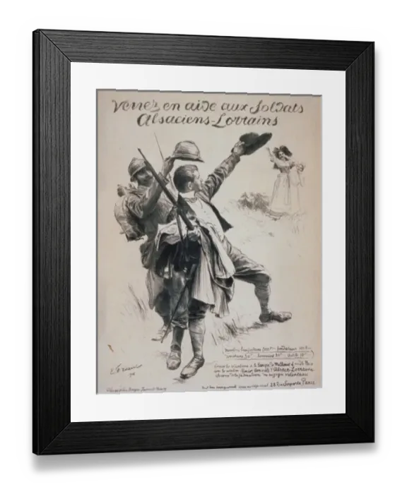 Framed Print : Venez en aide aux soldats Alsaciens-Lorraines Framed Print : Venez en aide aux soldats Alsaciens-Lorraines
