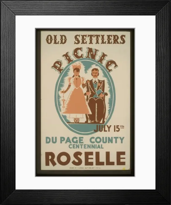 Framed Print : Old settlers picnic - July 15, Du Page County Centennial, Ro Framed Print : Old settlers picnic - July 15, Du Page County Centennial, Ro