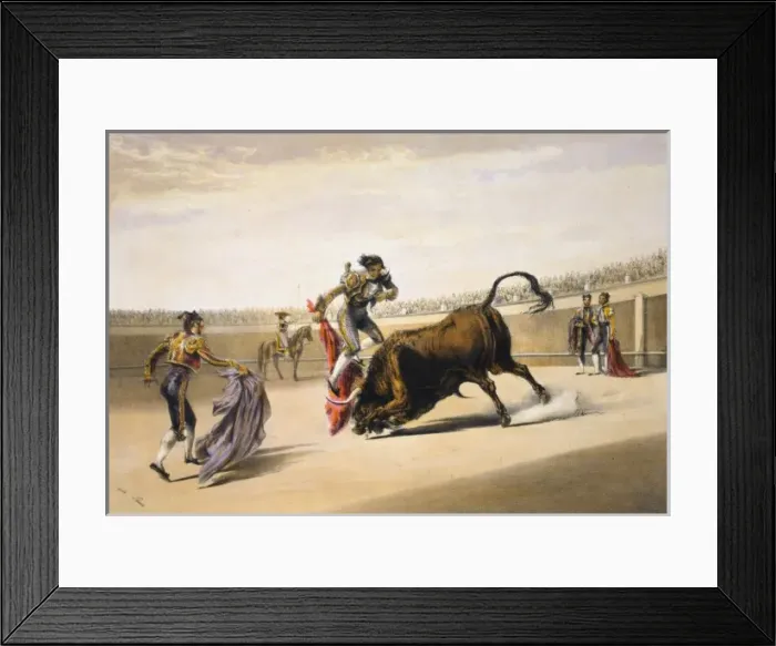 Framed Print : The leap or salta tras cuernos Framed Print : The leap or salta tras cuernos