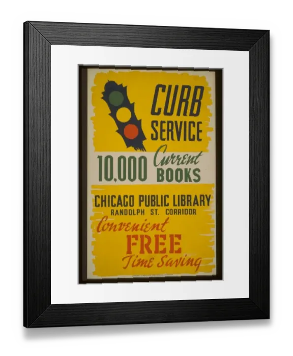 Framed Print : Curb service 10, 000 current books - convenient, free, time s Framed Print : Curb service 10, 000 current books - convenient, free, time s