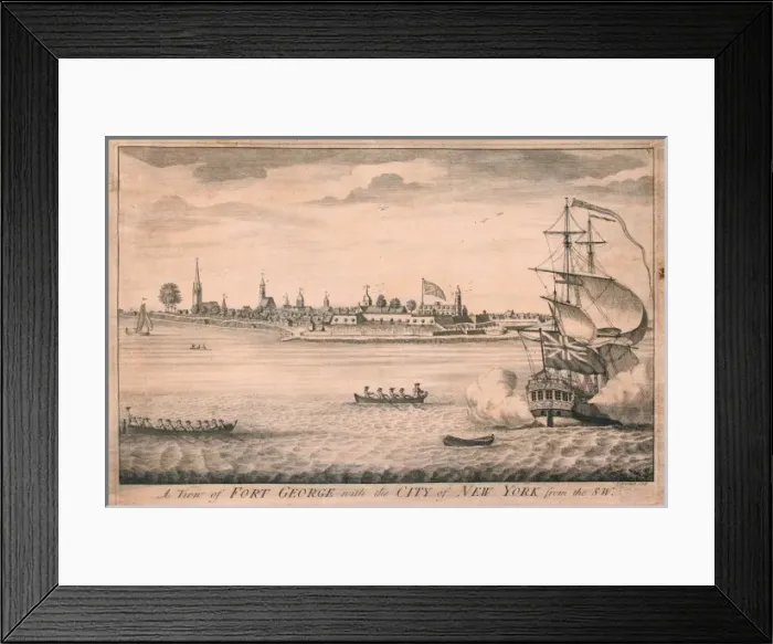 Framed Print : A view of Fort George with the City of New York from the SW Framed Print : A view of Fort George with the City of New York from the SW