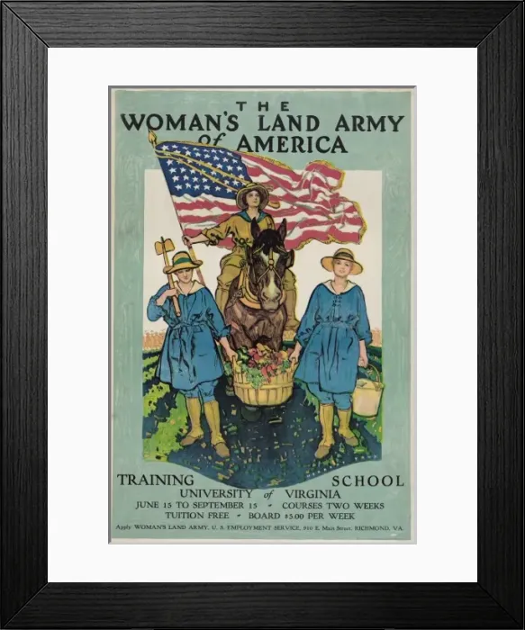 Framed Print : The Womans Land Army of America - Training school, Universi Framed Print : The Womans Land Army of America - Training school, Universi