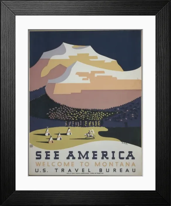 Framed Print : See America Welcome to Montana Framed Print : See America Welcome to Montana