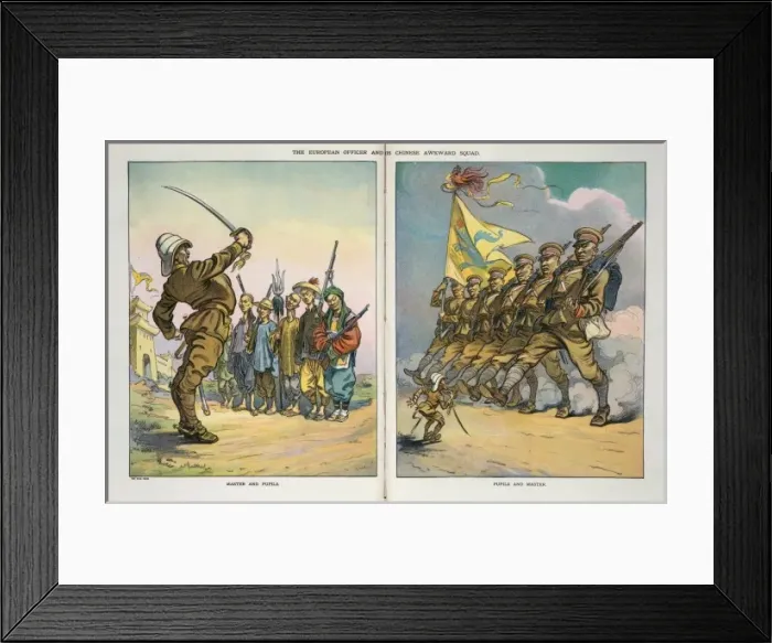 Framed Print : The European officer and his Chinese awkward squad Framed Print : The European officer and his Chinese awkward squad