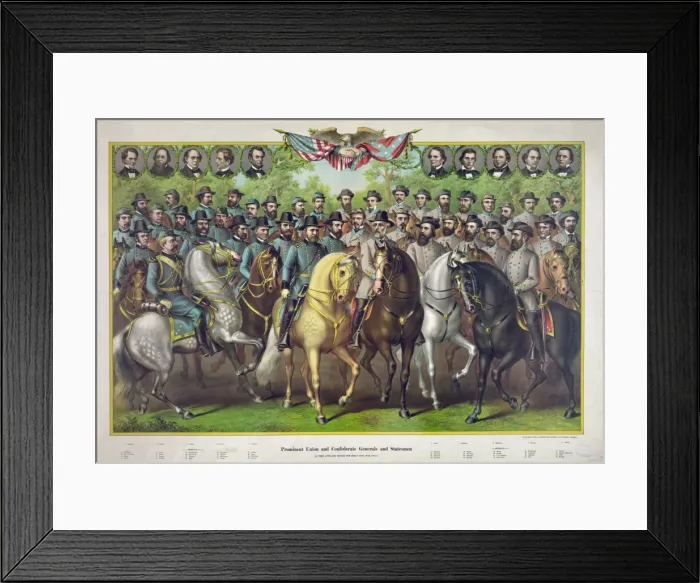 Framed Print : Prominent Union and Confederate generals and statesmen as th Framed Print : Prominent Union and Confederate generals and statesmen as th