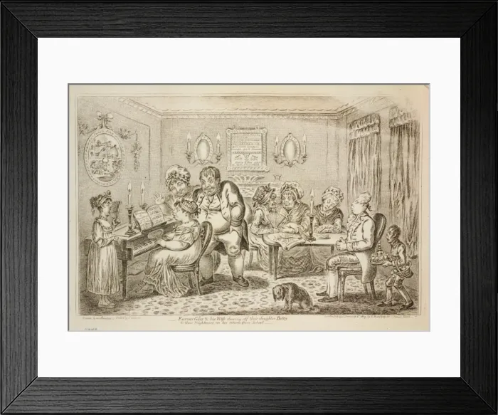 Framed Print : Farmer Giles & his wife shewing off their daughter Betty to Framed Print : Farmer Giles & his wife shewing off their daughter Betty to