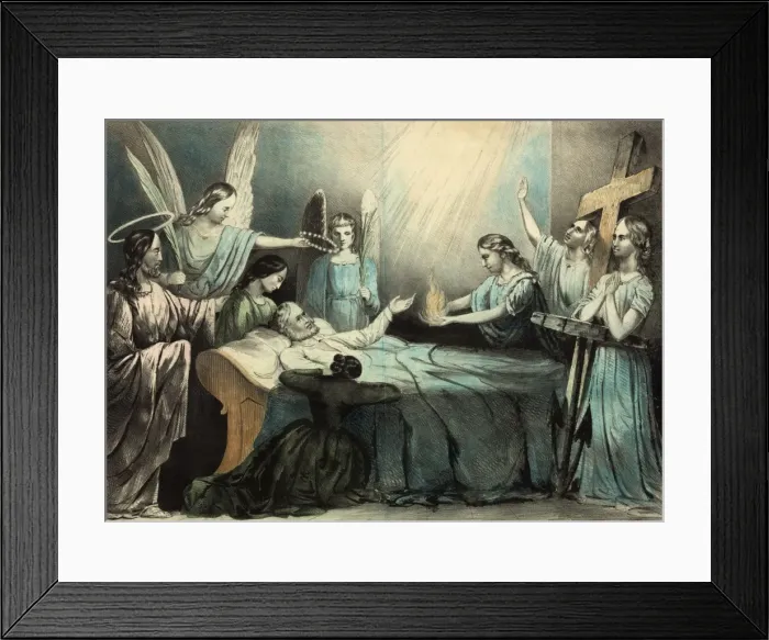 Framed Print : Allegorical representation of the dying Christian Framed Print : Allegorical representation of the dying Christian