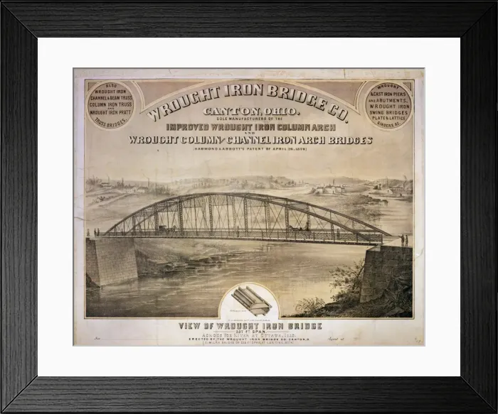 Framed Print : Wrought Iron Bridge Co. Canton, Ohio View of wrought iron b Framed Print : Wrought Iron Bridge Co. Canton, Ohio View of wrought iron b