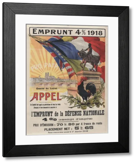 Framed Print : Emprunt 4% 1918... l Emprunt de la Defense Nationale Framed Print : Emprunt 4% 1918... l Emprunt de la Defense Nationale