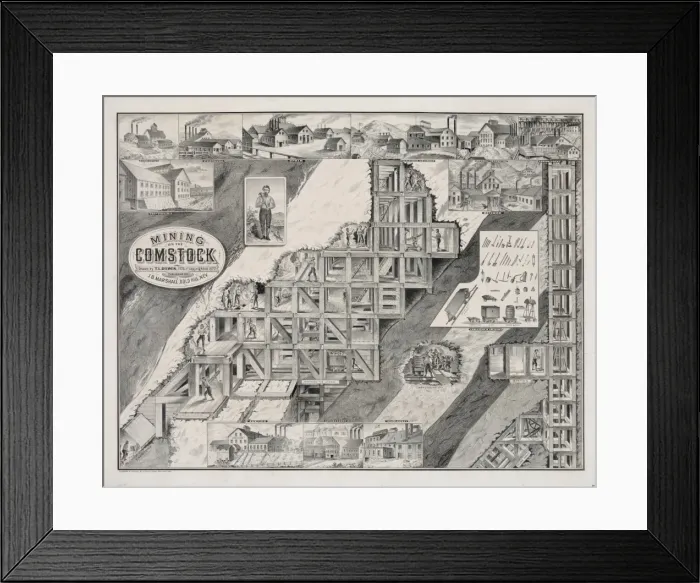 Framed Print : Mining on the Comstock Framed Print : Mining on the Comstock
