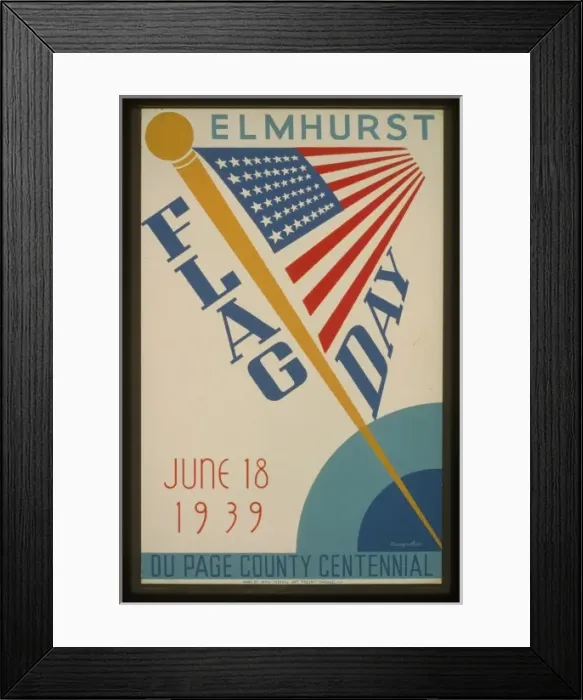 Framed Print : Elmhurst flag day, June 18, 1939, Du Page County centennial Framed Print : Elmhurst flag day, June 18, 1939, Du Page County centennial